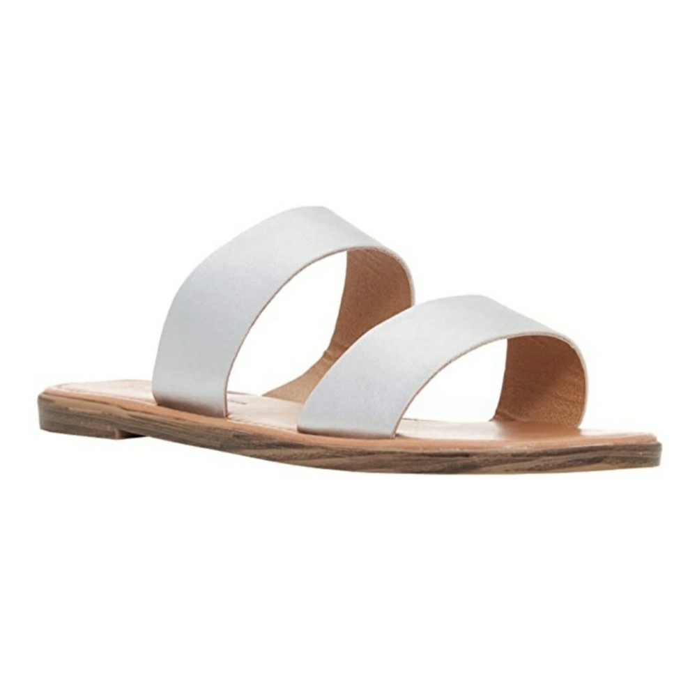 rohb by joyce azria faux leather slip on sandals